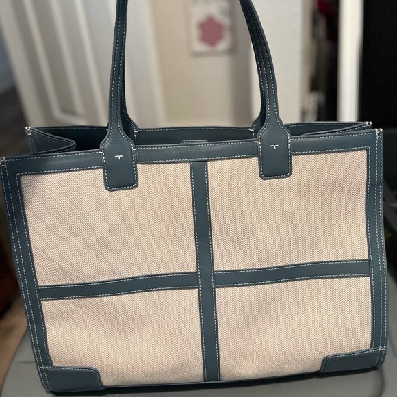 Tory Burch Bags Tory Burch Ella Canvas Quadrant Tote Poshmark